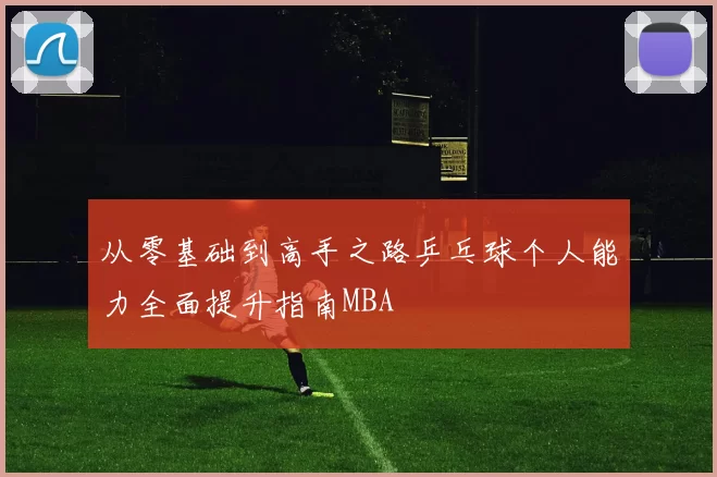 从零基础到高手之路乒乓球个人能力全面提升指南MBA